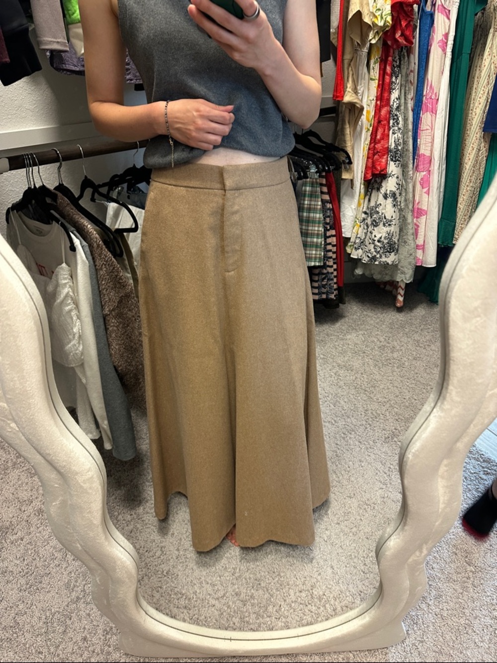 NEW Massimo Dutti flared long wool blend skirt
